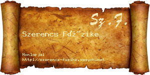 Szerencs Füzike névjegykártya